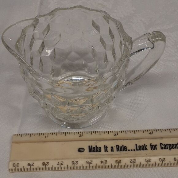 3 pc. Antique,1928, FOSTORIA“American” Pattern #2056, Creamer, Sugar, & dish. - Picture 10 of 13